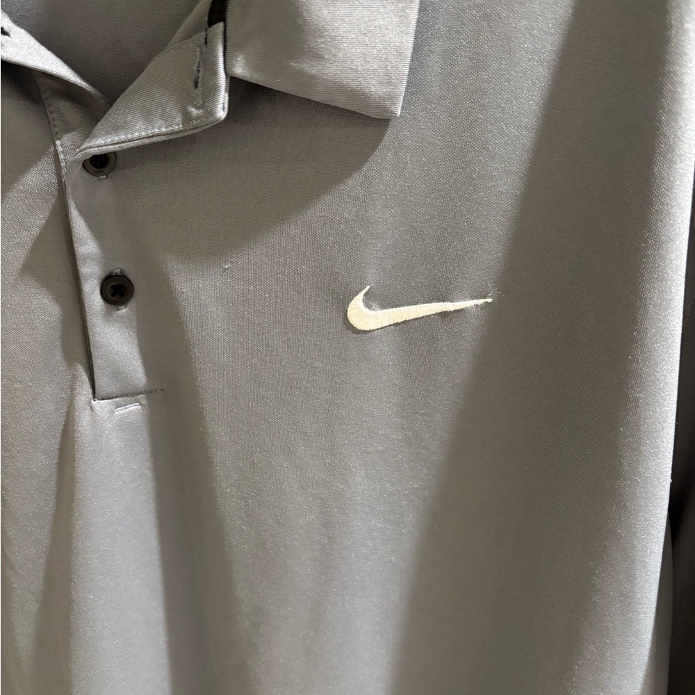 Nike grey Dri-Fit polo shirt size 3XLT. Short sleeve. Embroidered swoosh. - Picture 3 of 14